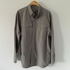 Duluth Trading Co. Shirt Mens Large Gray Snap Up Long Sleeve Workwear